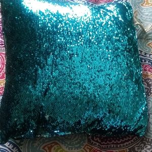 A blue sequence pillow